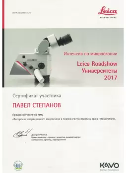 Сертификат врача Степанов П.А.